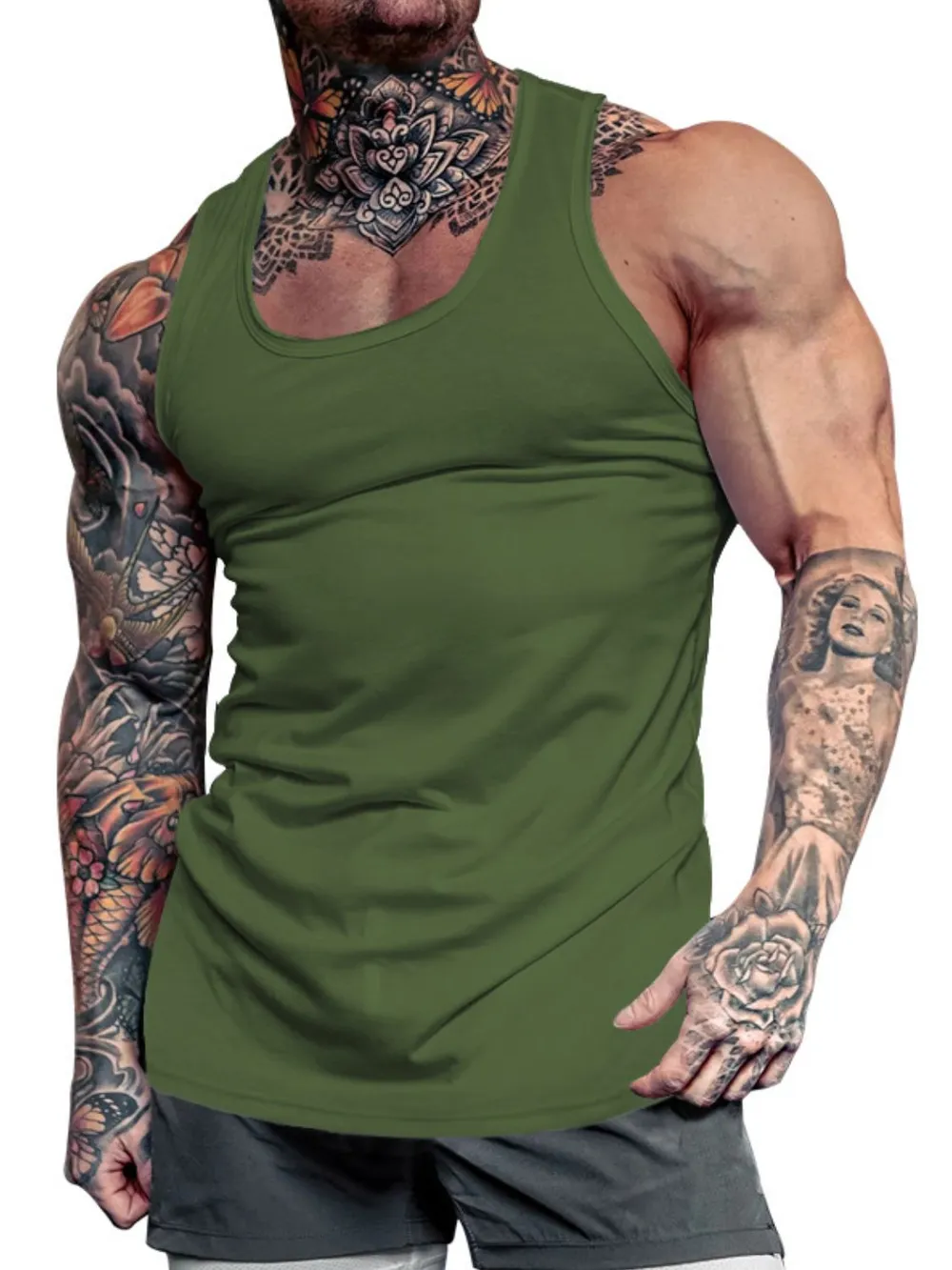 Men's Plus Size Round Neck Tank, image 6