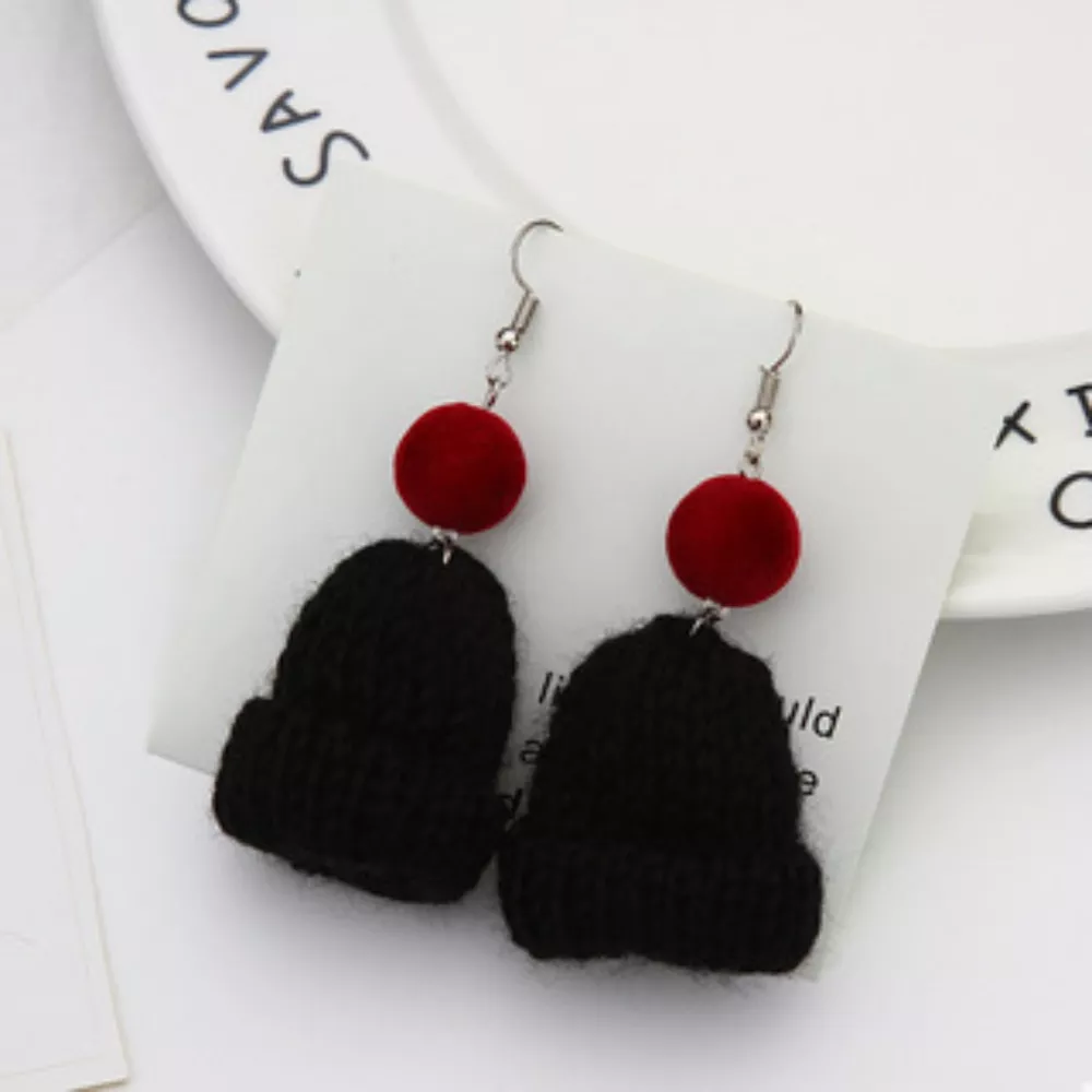 Christmas Knitted Beanie Earrings