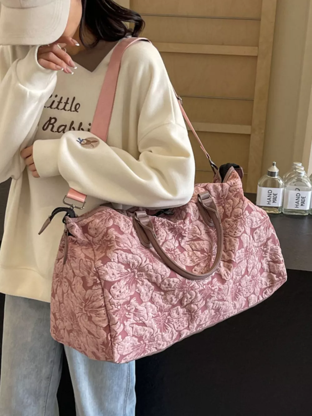 Floral Quilted Travel Bag, image 2