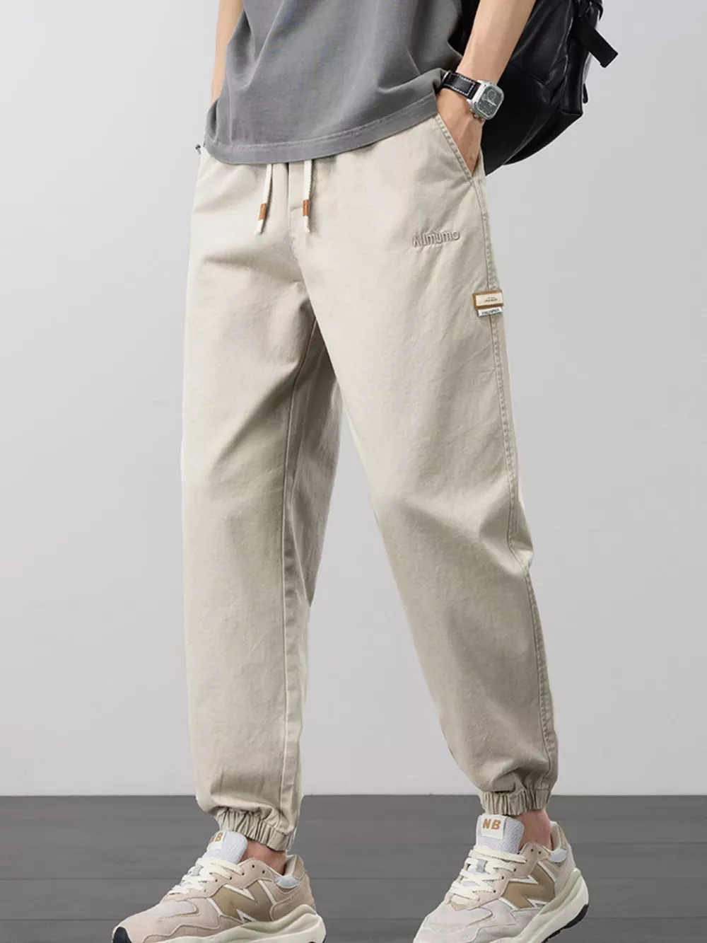 Men's Plus Size Casual Elastic Waist Joggers, image 2
