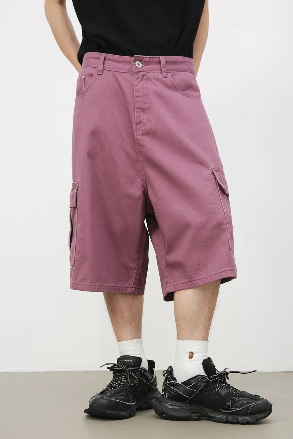 Men's Mid Rise Denim Shorts with Cargo Pockets, image 5
