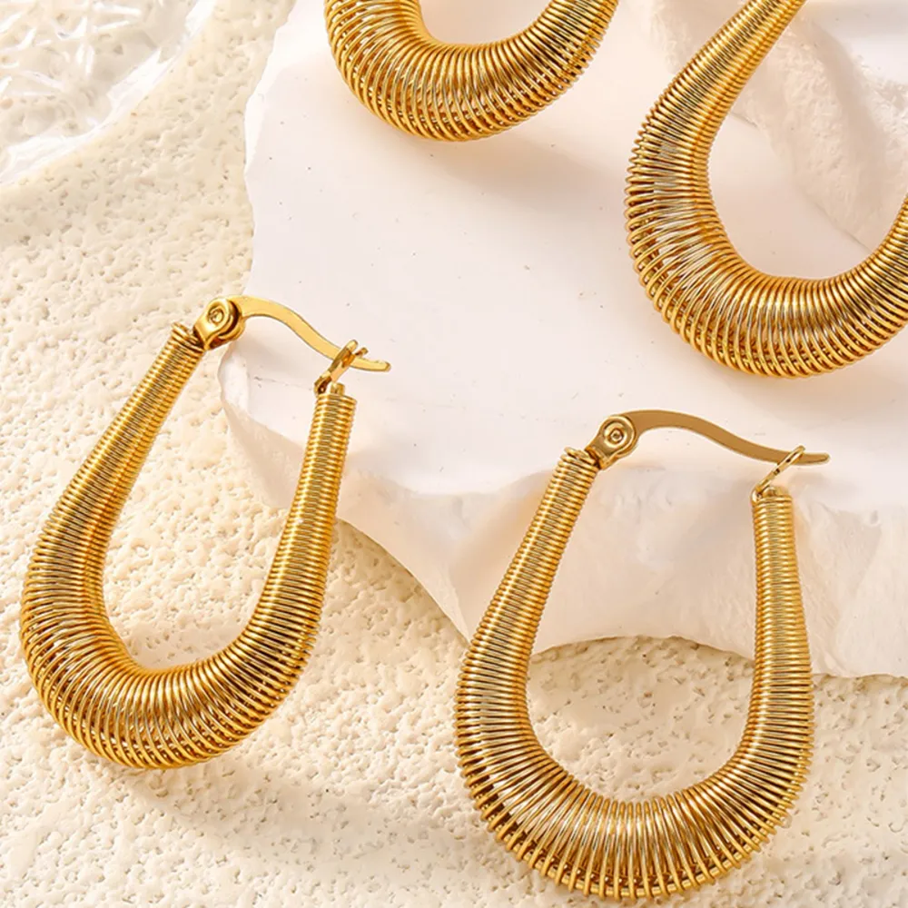 Titanium Steel U Shape Earrings, image 3