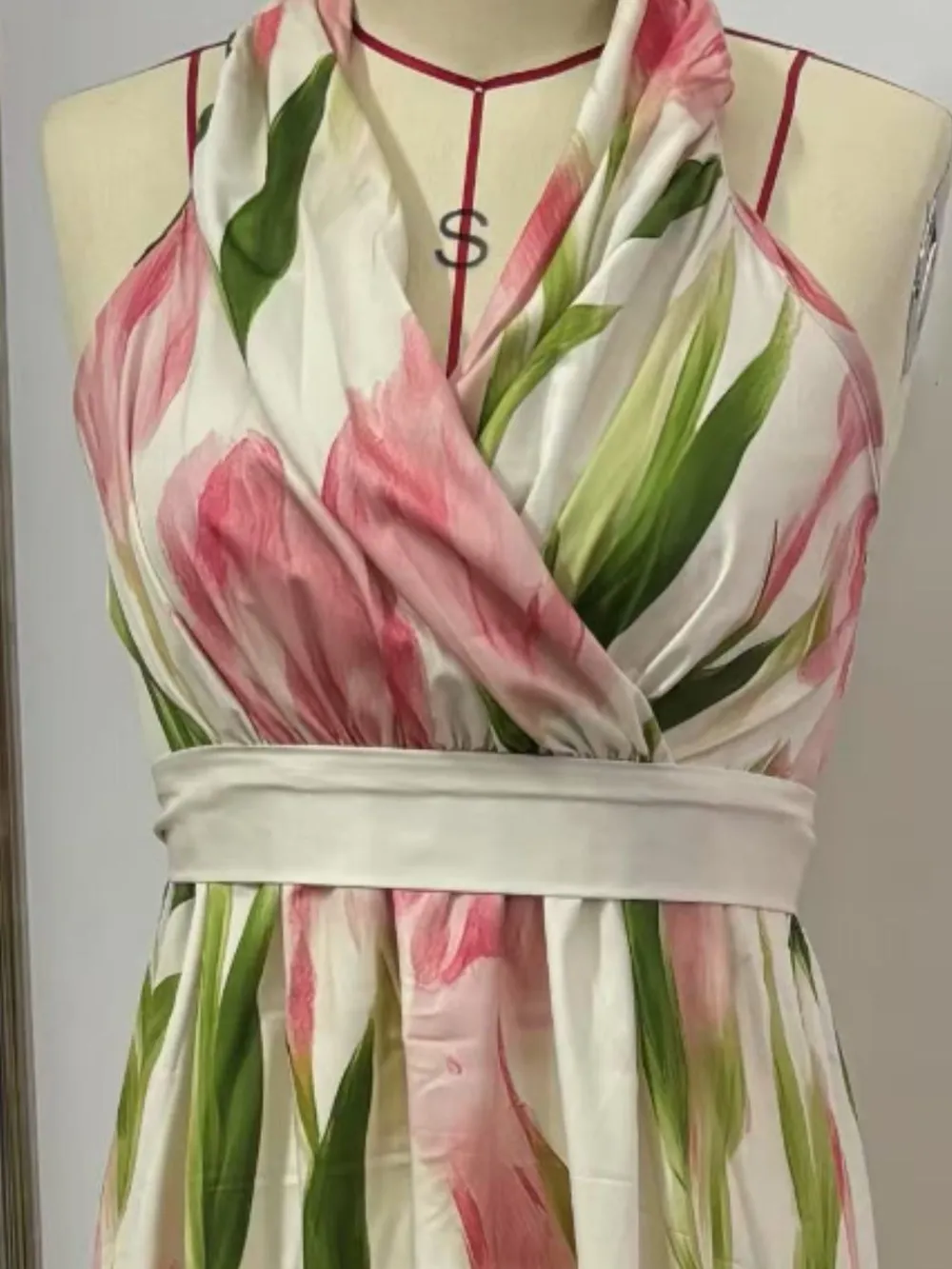 Floral Print Halter Neck Maxi Dress, image 3