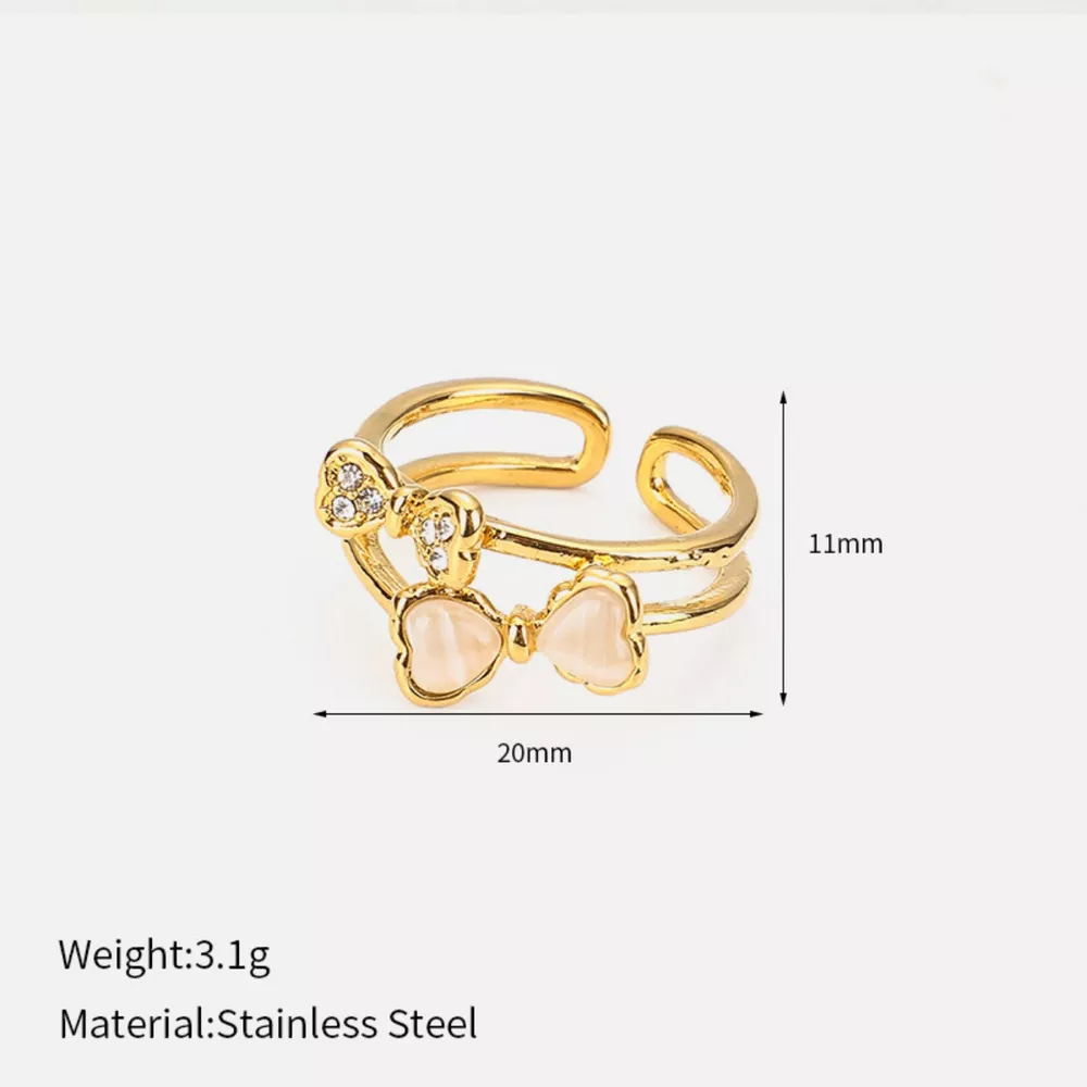 18K Gold-Plated Bow Open Ring, image 7