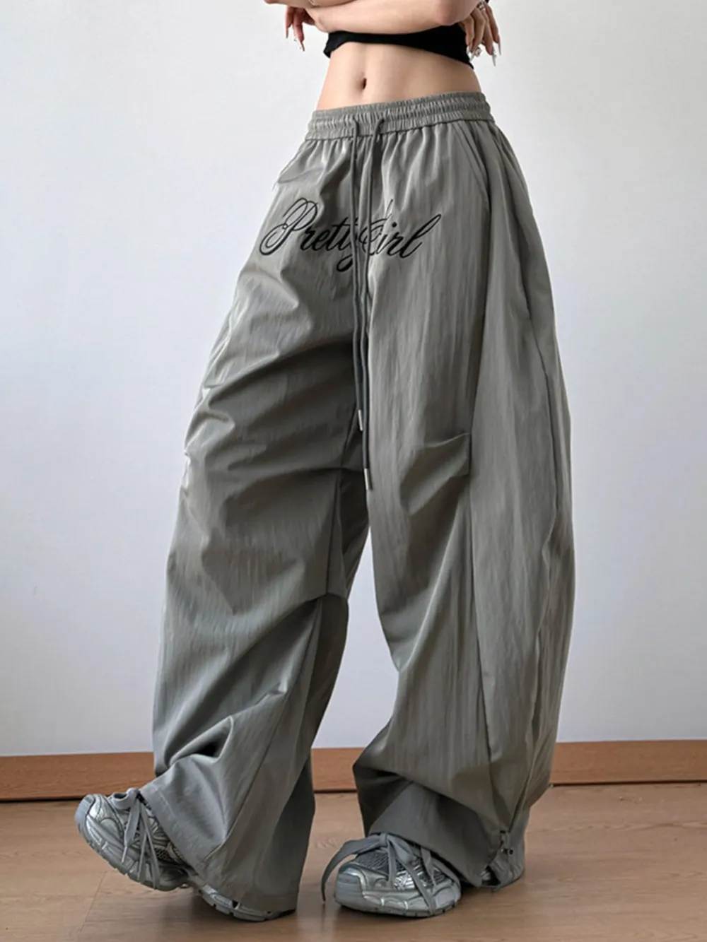 Drawstring Oversized Wide Leg Casual Pants, image 7