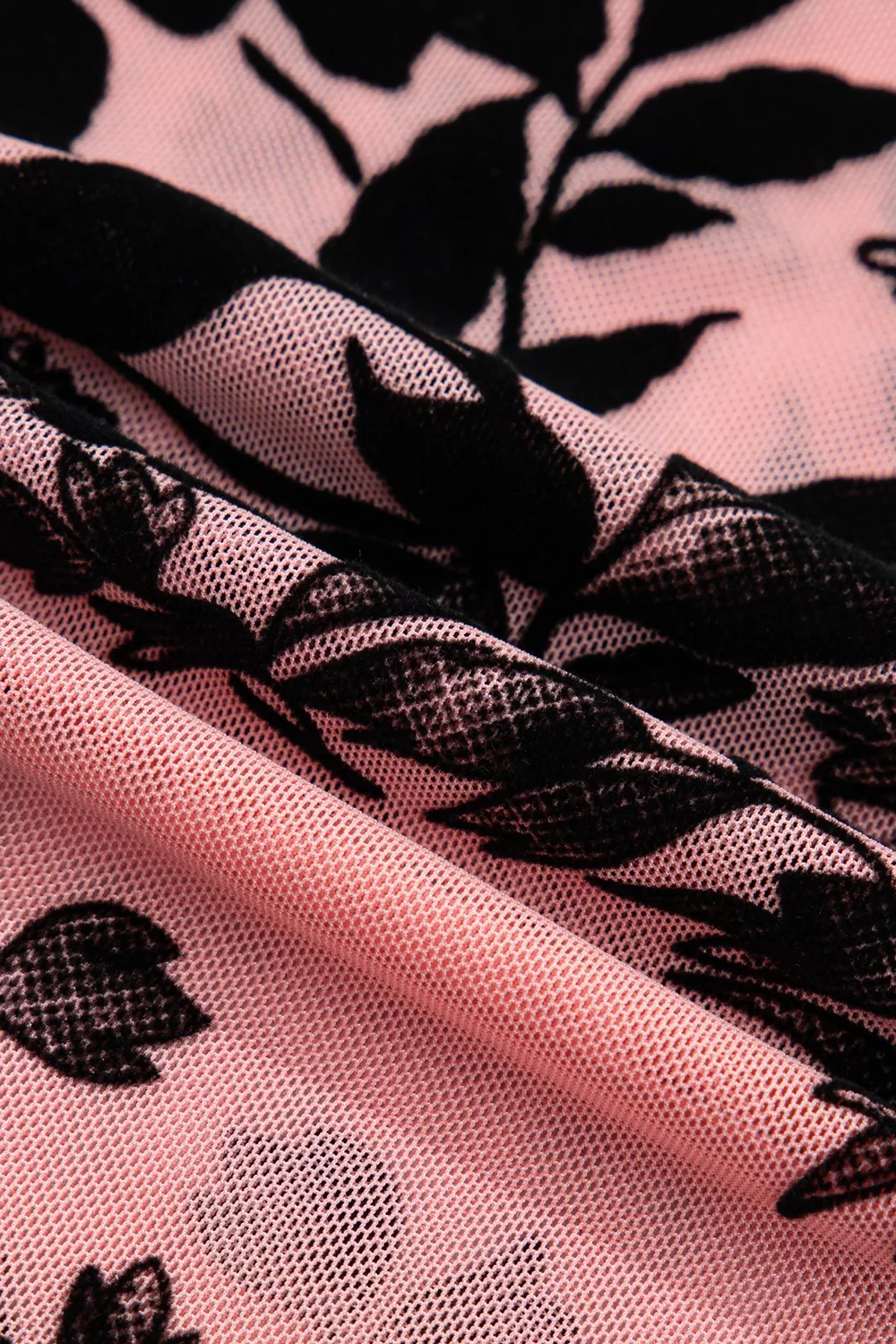 Floral Print Mesh Long Sleeve Pullover Blouse, image 10