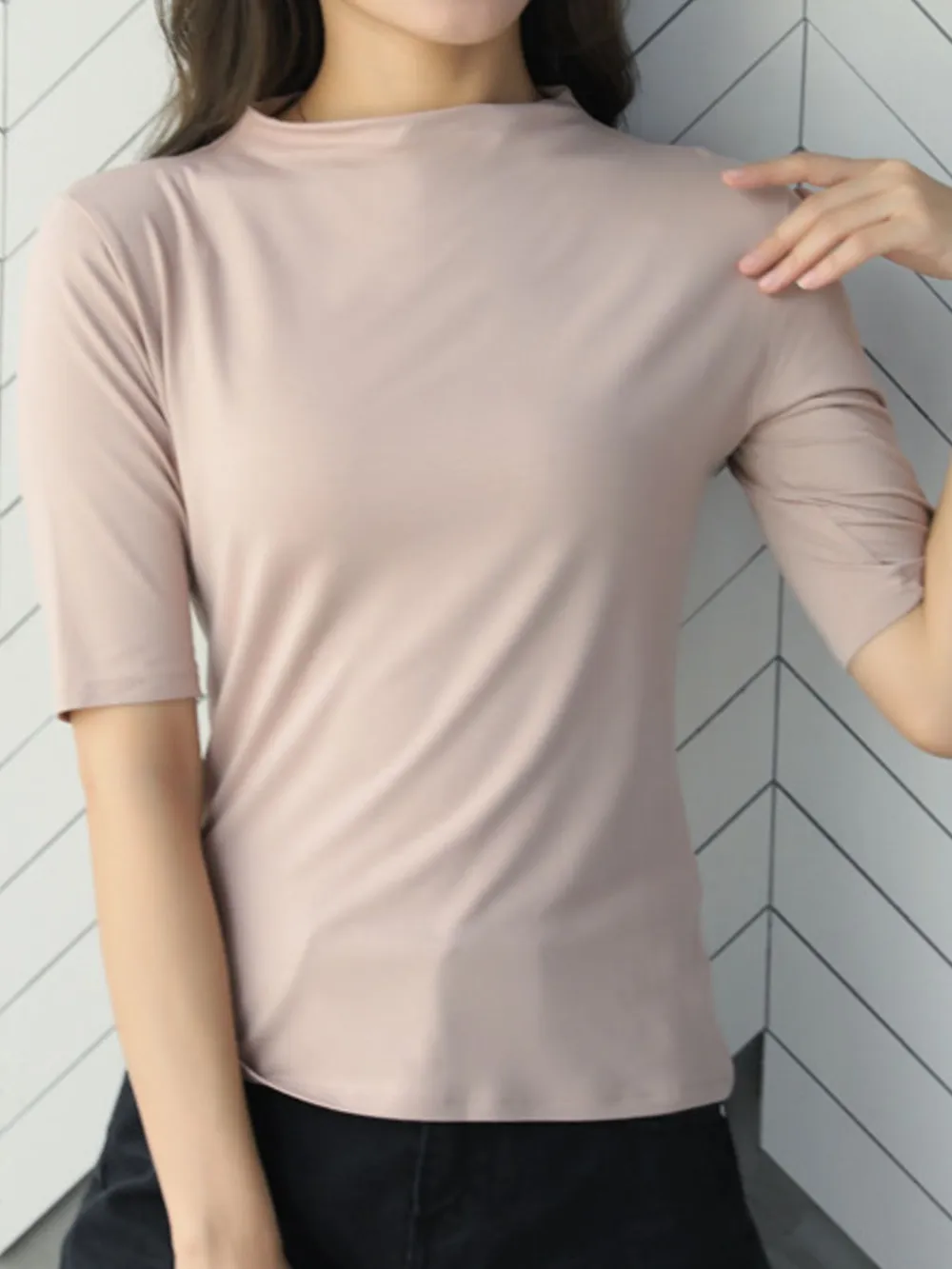 Solid Color Short Sleeve T-Shirt, image 18
