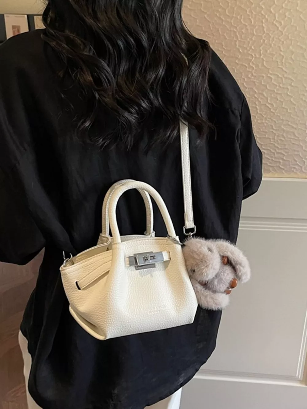 Top Handle Leather Crossbody Bag, image 6