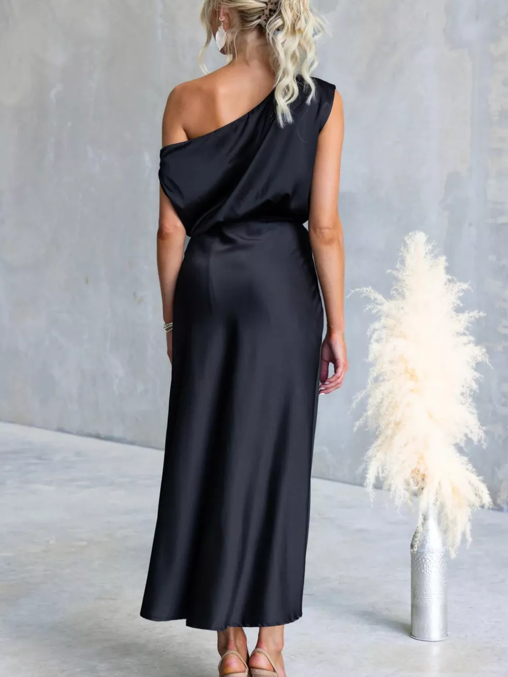 One-Shoulder Tied Midi Dress, image 10
