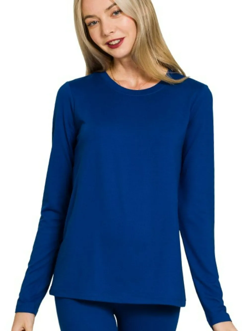 Microfiber Round Neck Top and Leggings Set