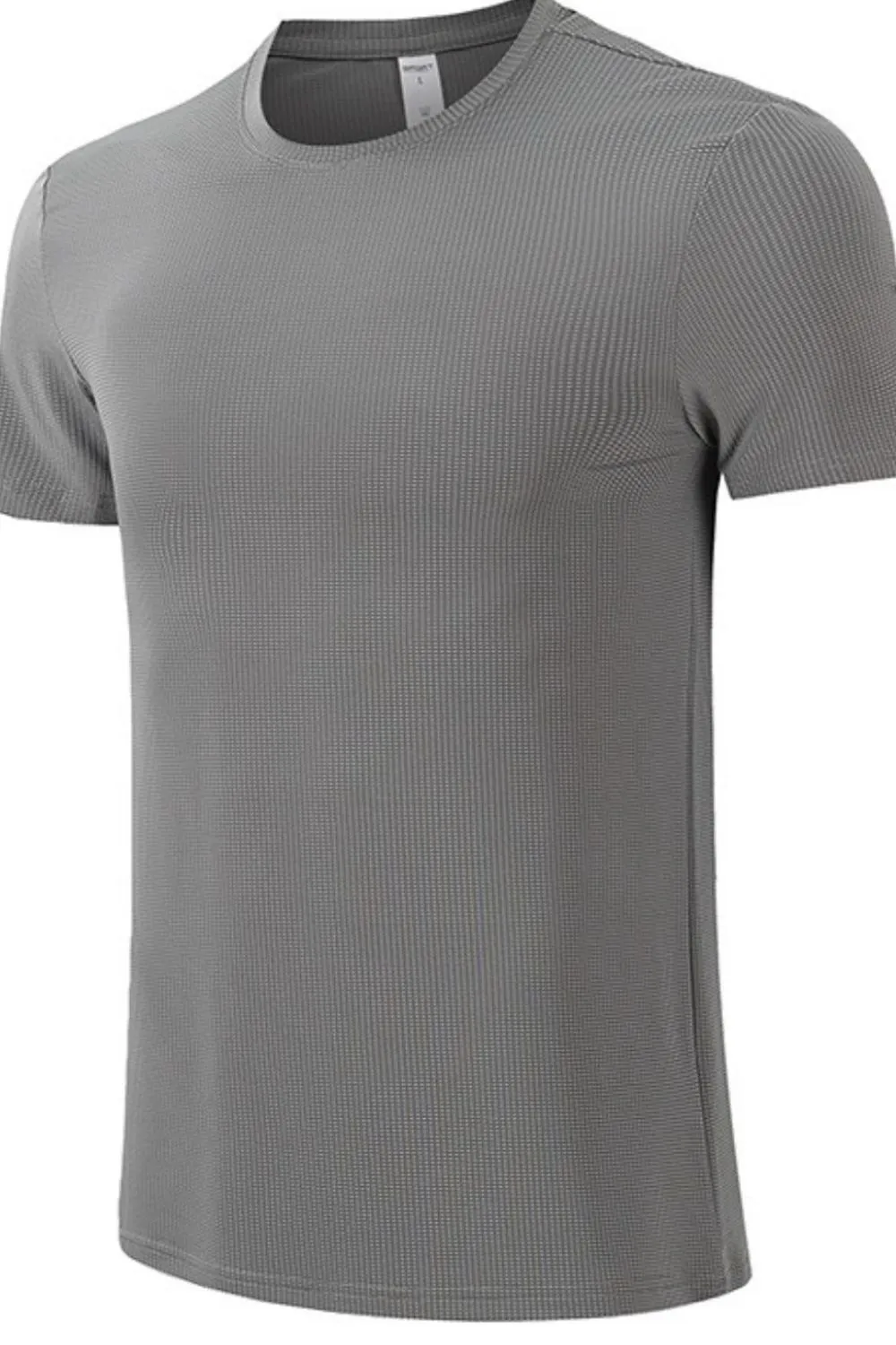 Men's Round Neck Ribbed Active T-Shirt, image 3