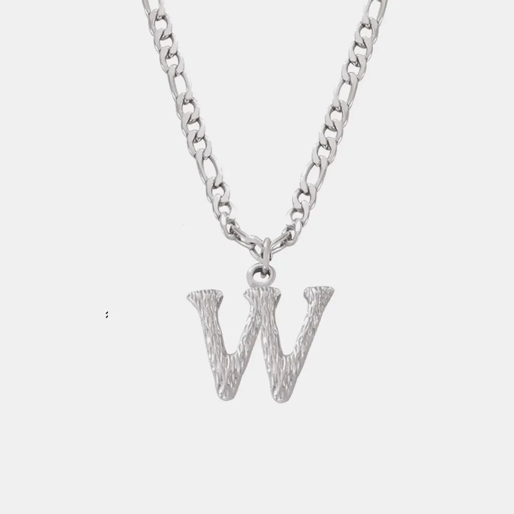 Titanium Steel Letter Pendant Necklace, image 12