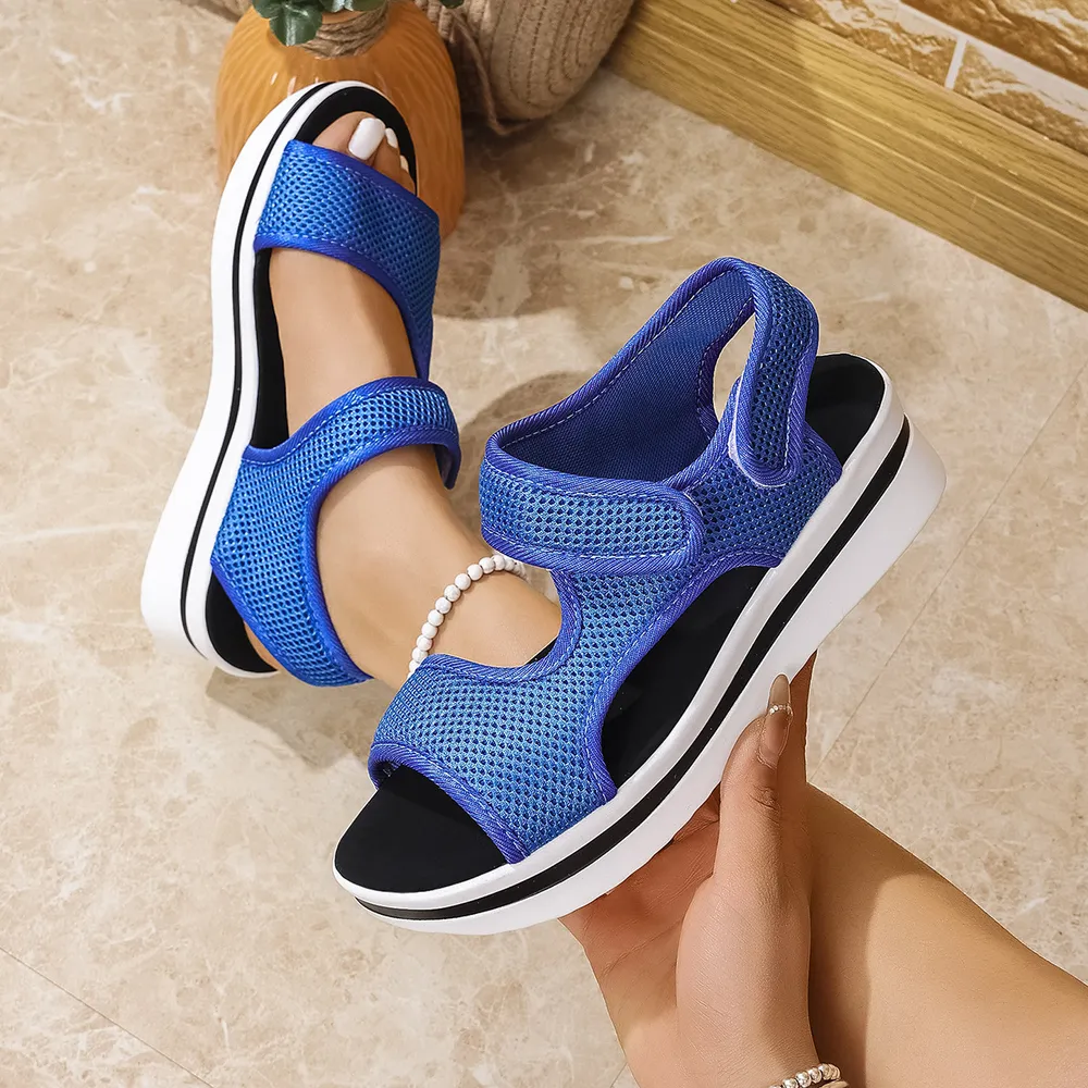 Mesh Open Toe Platform Sandals, image 9
