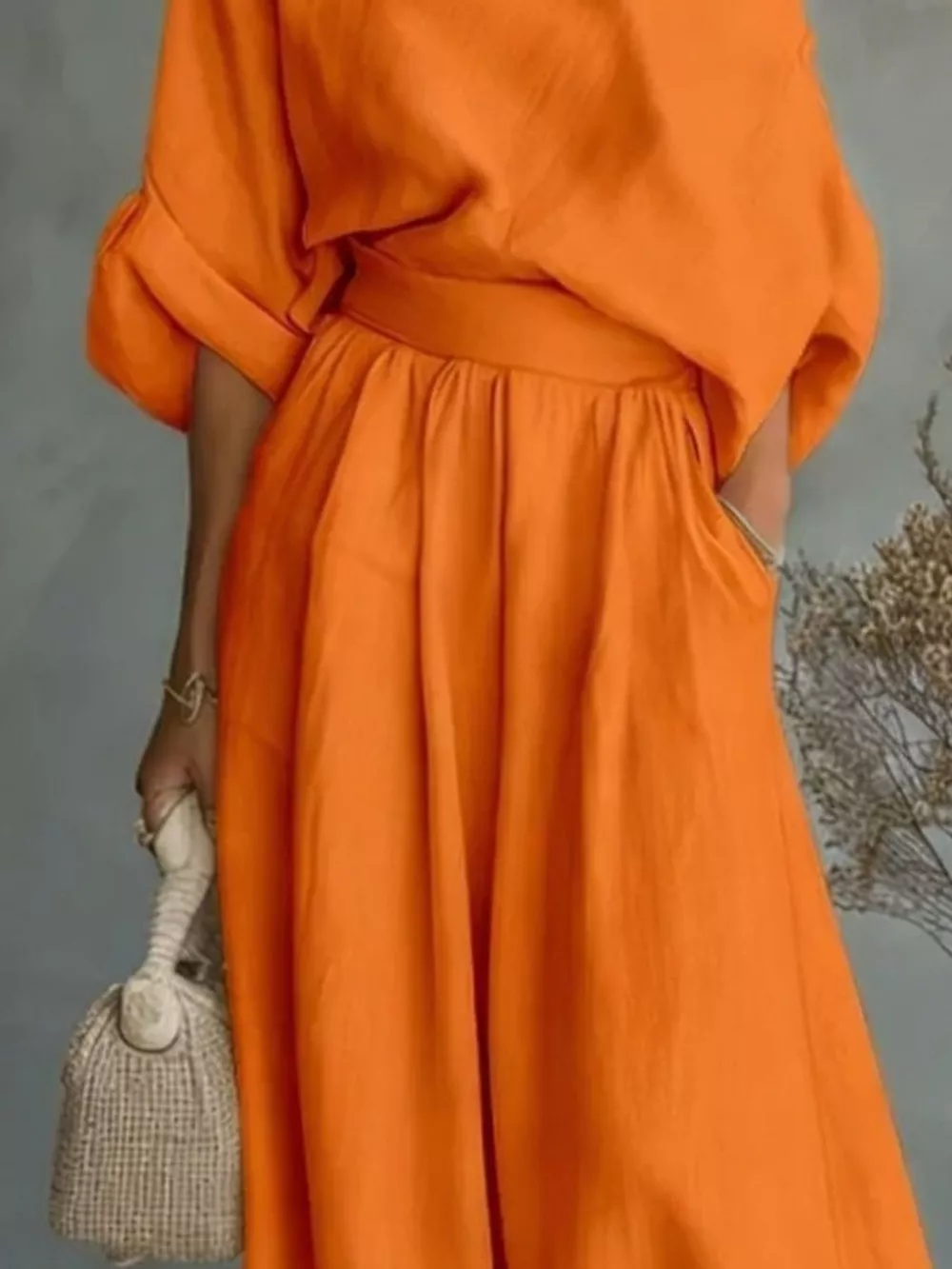 Full Size One Shoulder Top and Wide Leg Pants Set Plus Size, image 12