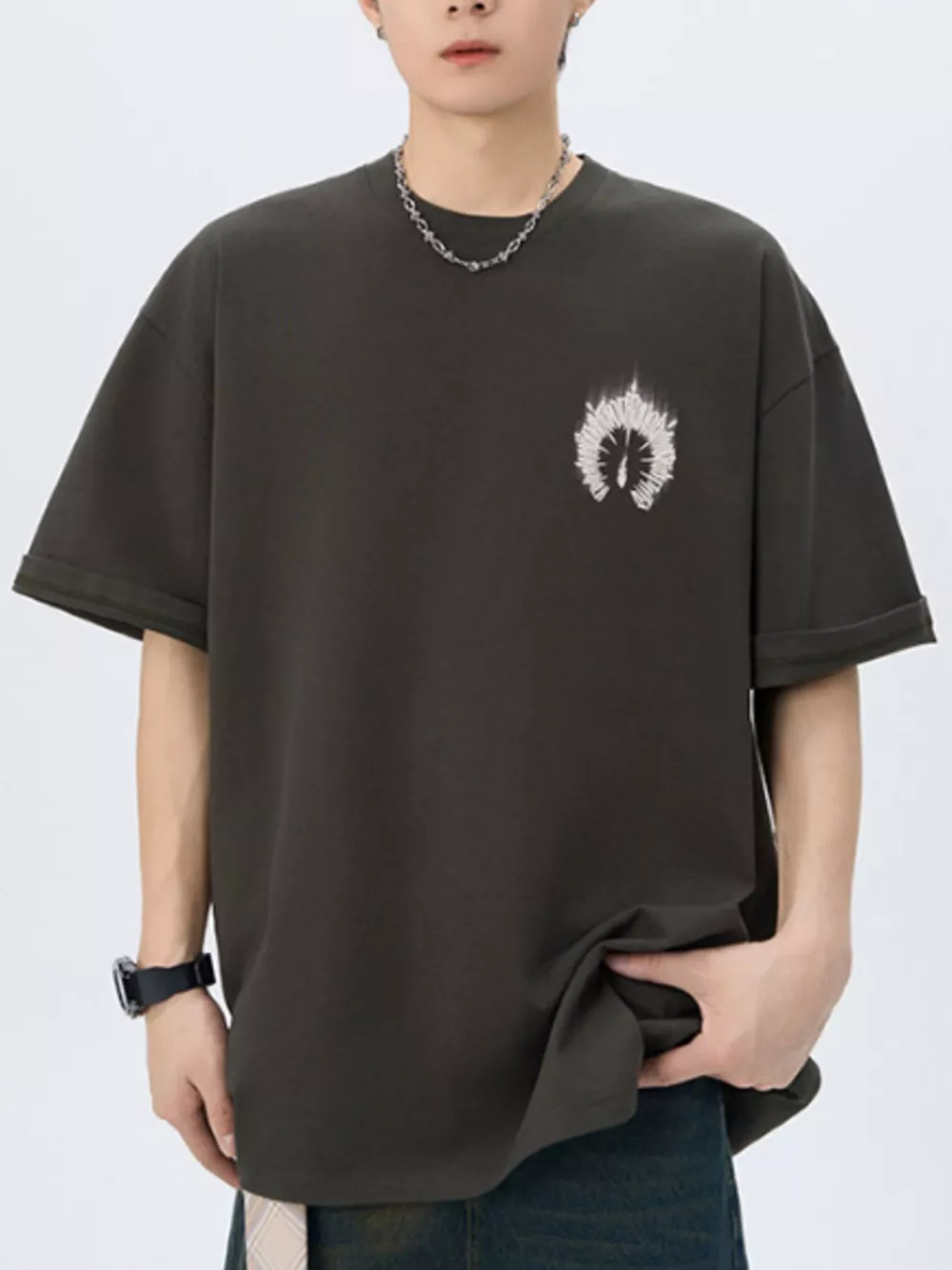Men's Plus Size Round Neck Short Sleeve T-Shirt, image 4