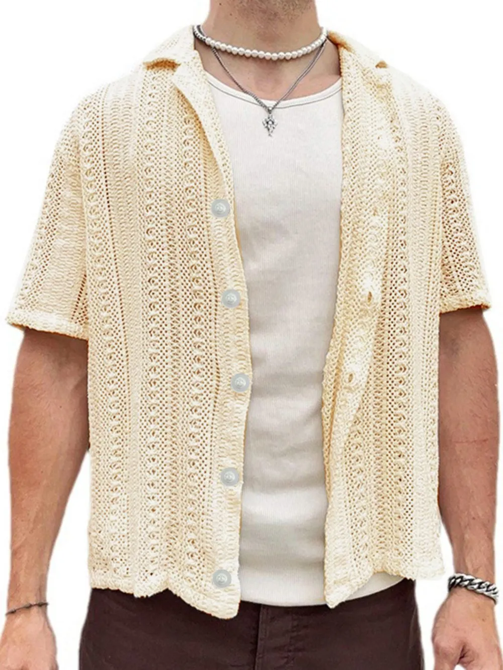 Men's Full Size Button Down Short Sleeve Shirt Plus Size