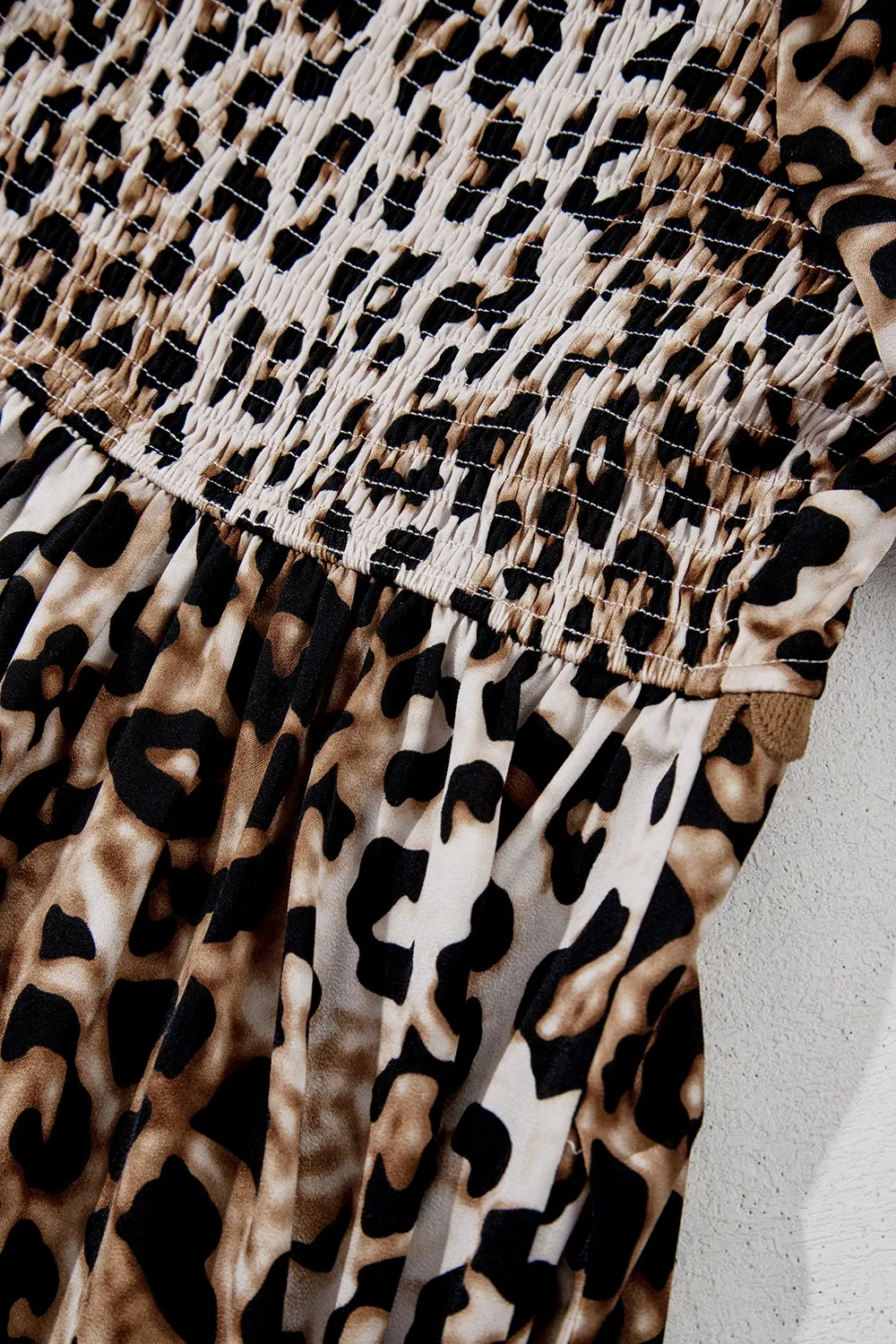 Leopard Square Neck Puff Sleeve Maxi Dress, image 7