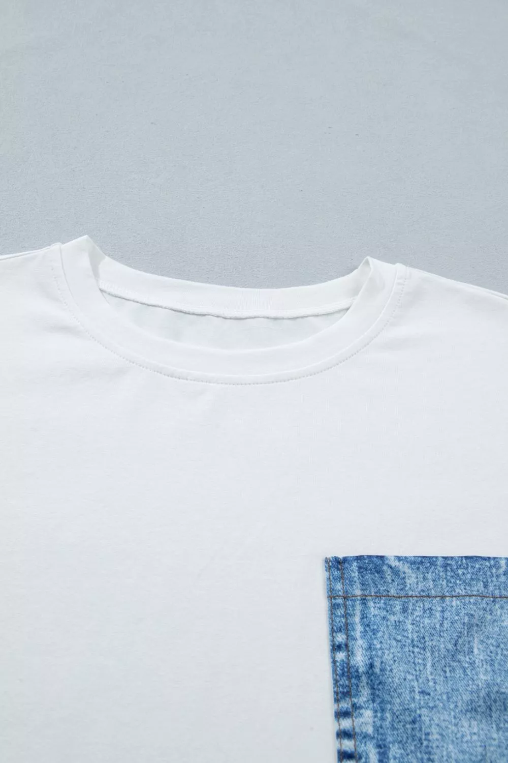 Color Block Chest Pocket Patched Casual Short Sleeve Top, image 8