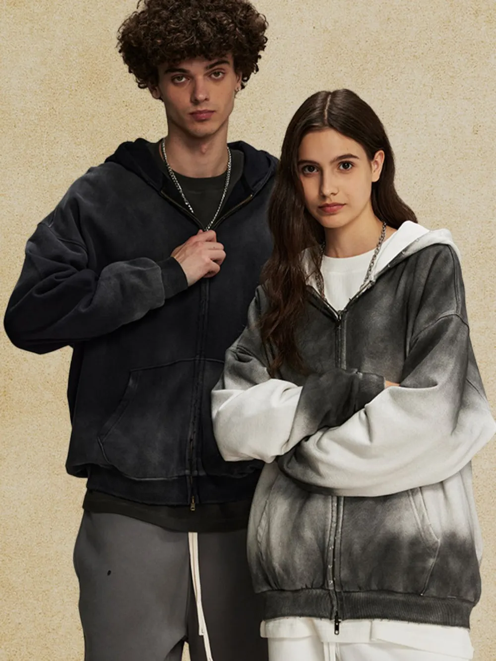 Men's Gradient Zip Up Hoodie, image 2