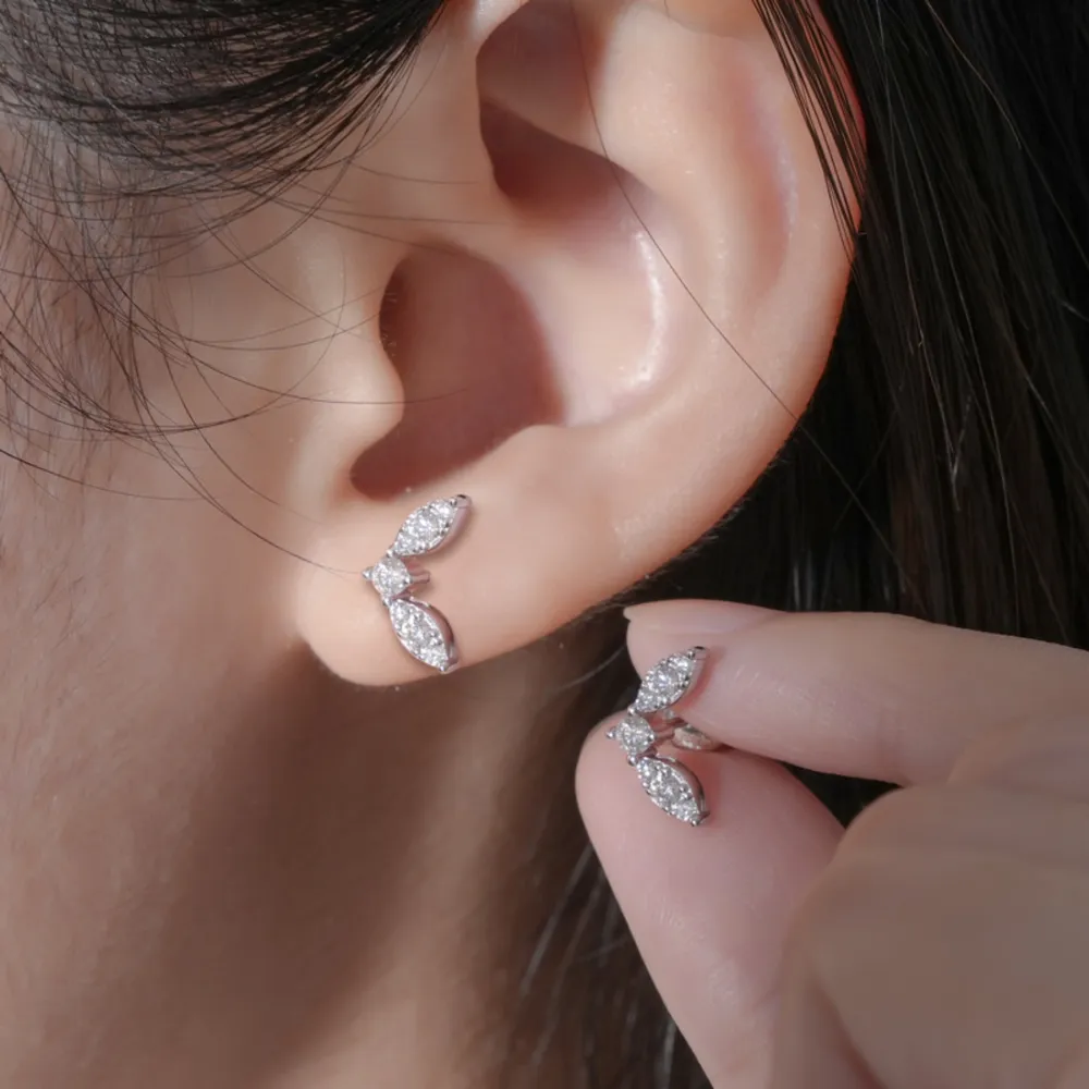 Moissanite 925 Sterling Silver Stud Earrings, image 3