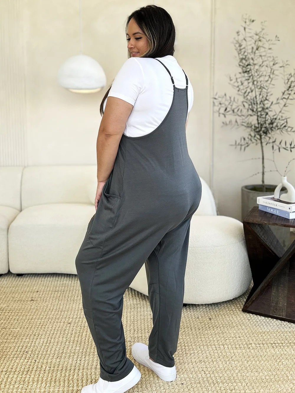 Full Size Sleeveless V-Neck Pocketed Jumpsuit, image 13