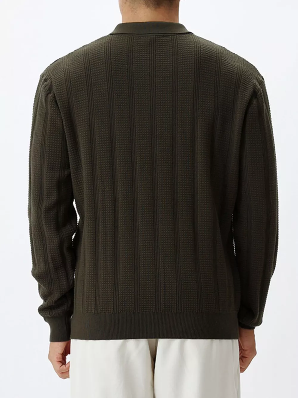 Men's Plus Size Ribbed Quarter-Zip Sweater, image 3