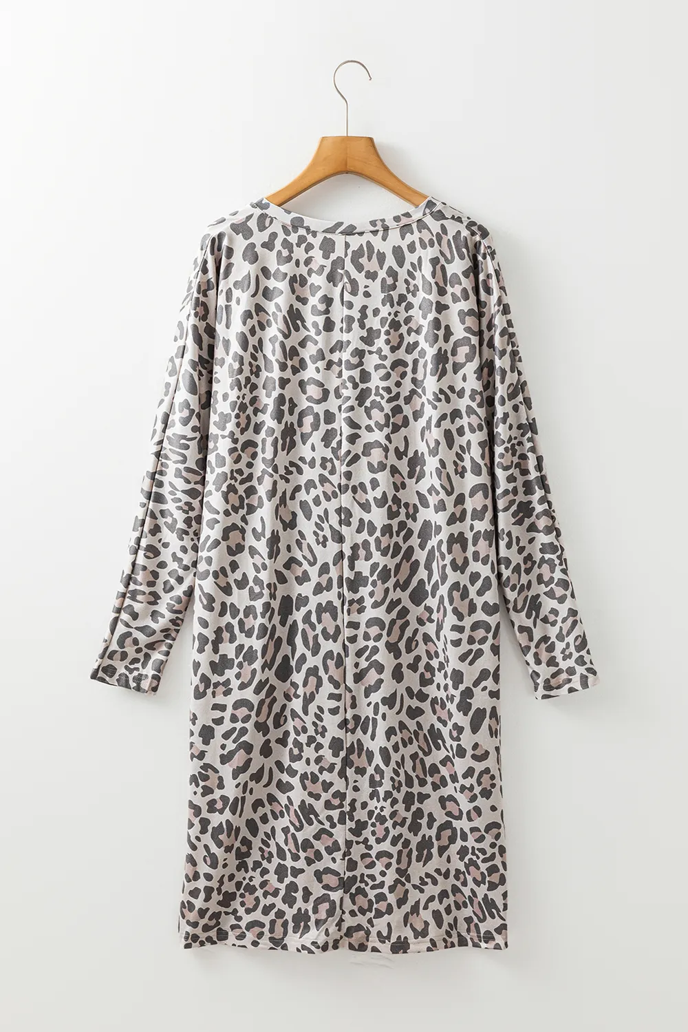 Leopard V-Neck Long Sleeve Dress, image 8
