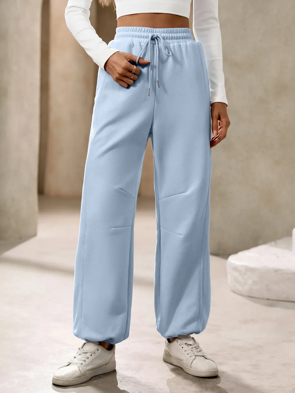 Drawstring Joggers with Pockets, image 10