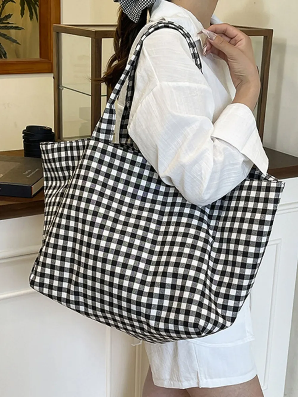 Classic Plaid Tote Bag, image 7