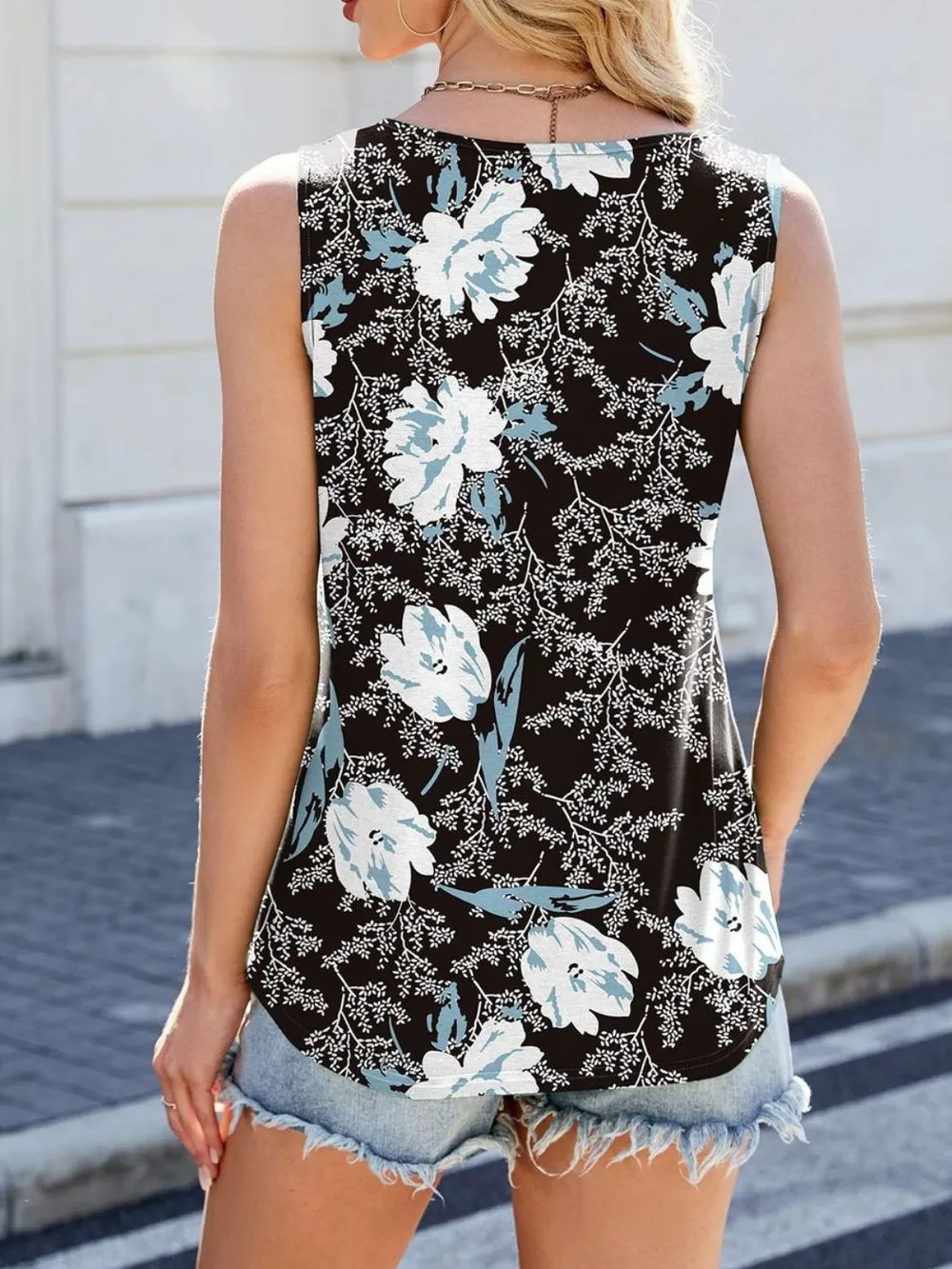 Printed Scoop Neck Wide Strap Tank, image 26