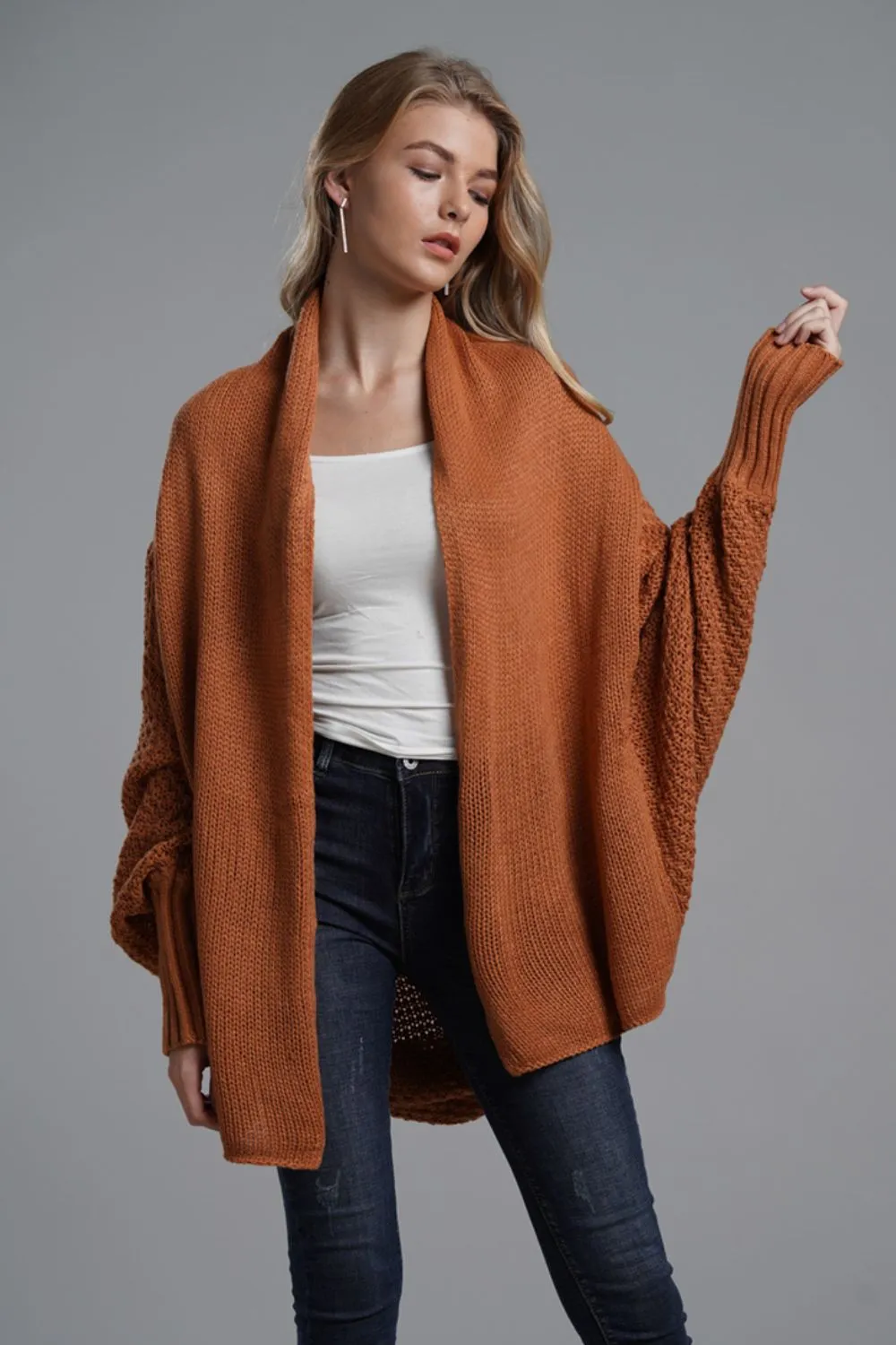 Open Front Batwing Sleeve Cardigan, image 21