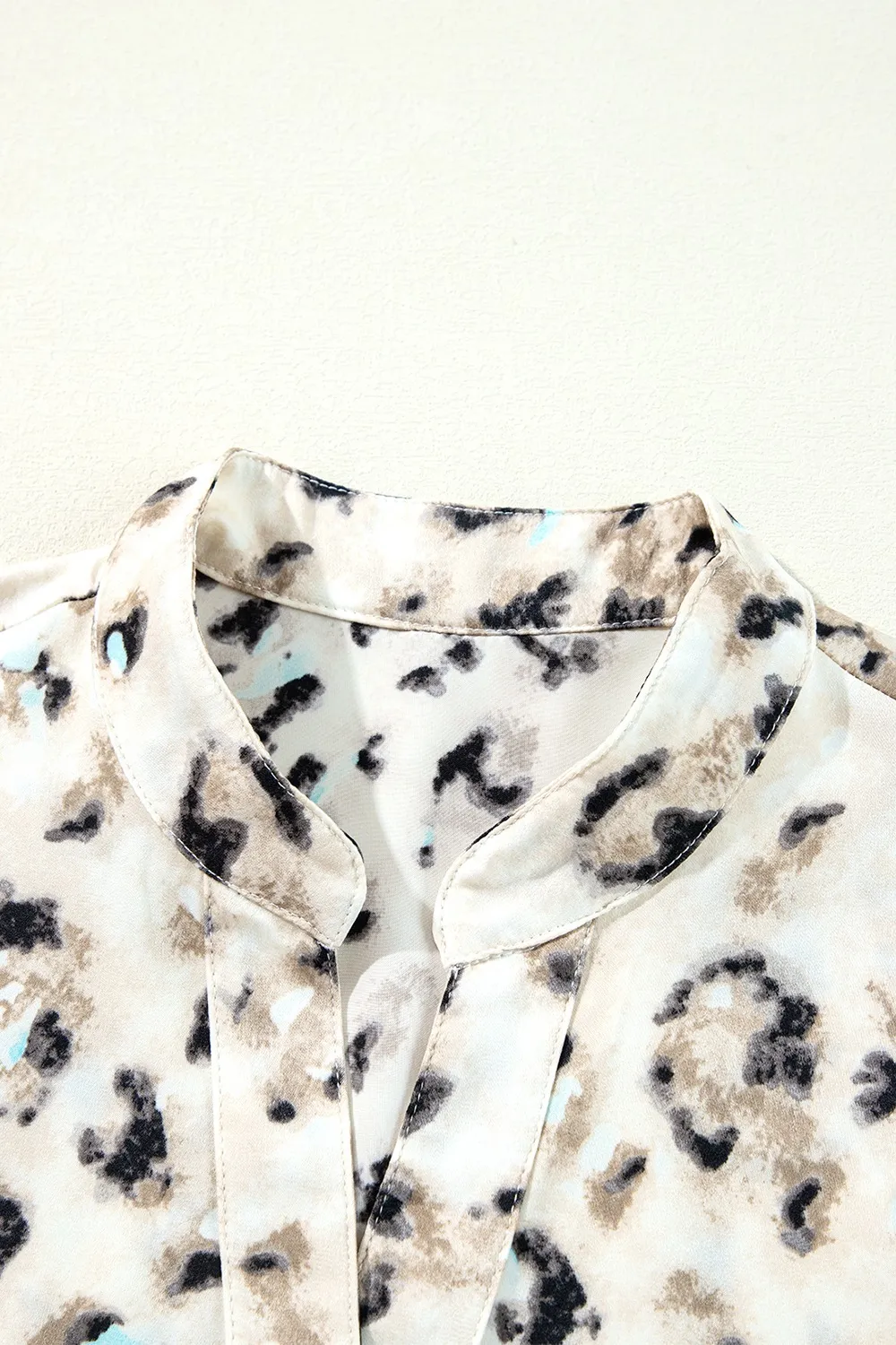 Leopard Print Buttoned Front 3/4 Sleeve Tiered Ruffled Hem Dress, image 20