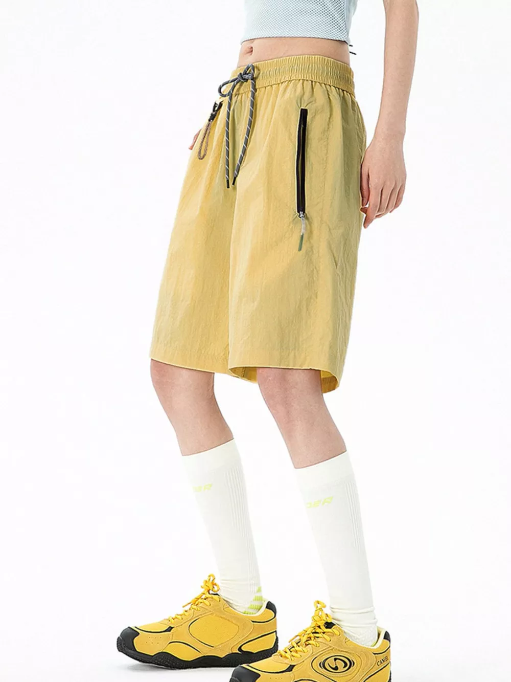 Men's Lightweight Drawstring Shorts with Zipper Pockets, image 2