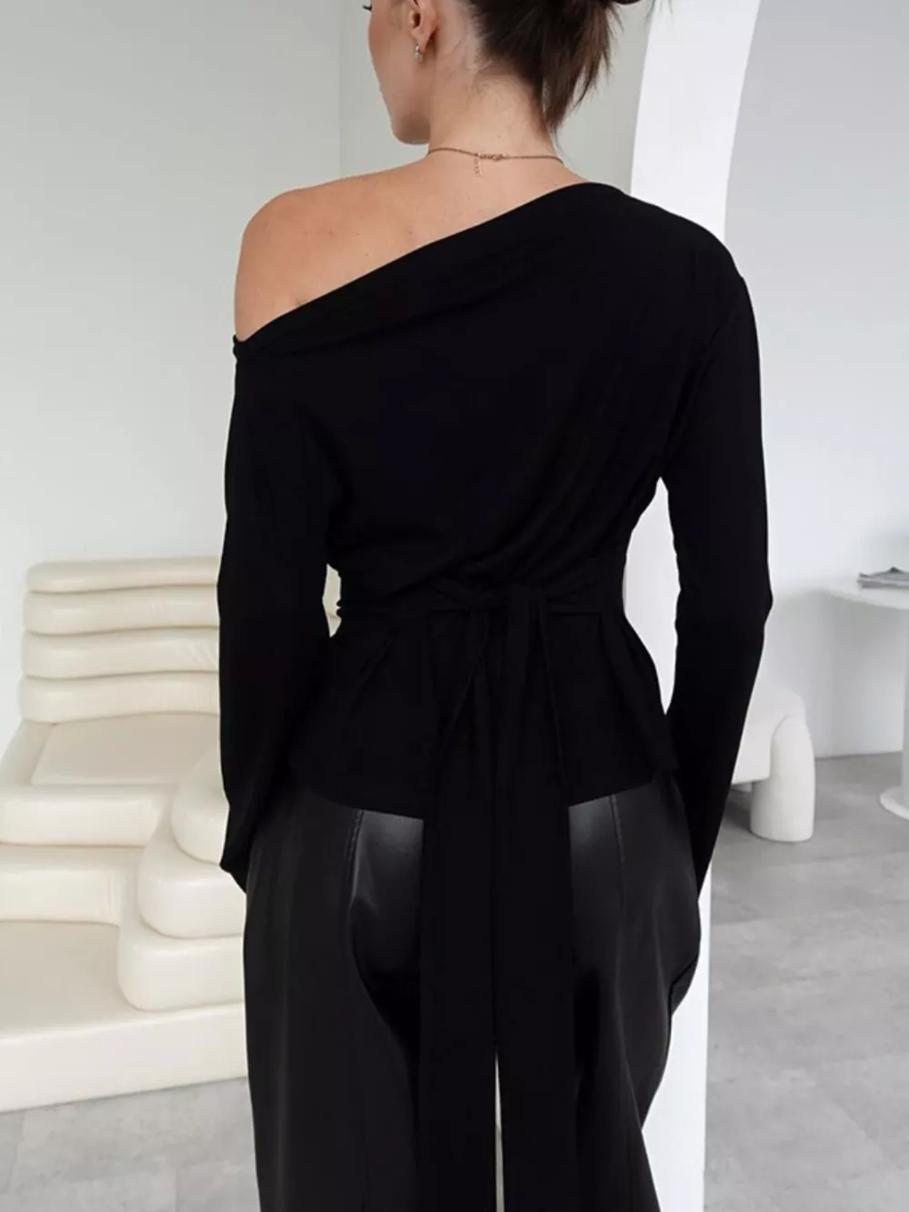 One Shoulder Long Sleeve Top, image 8