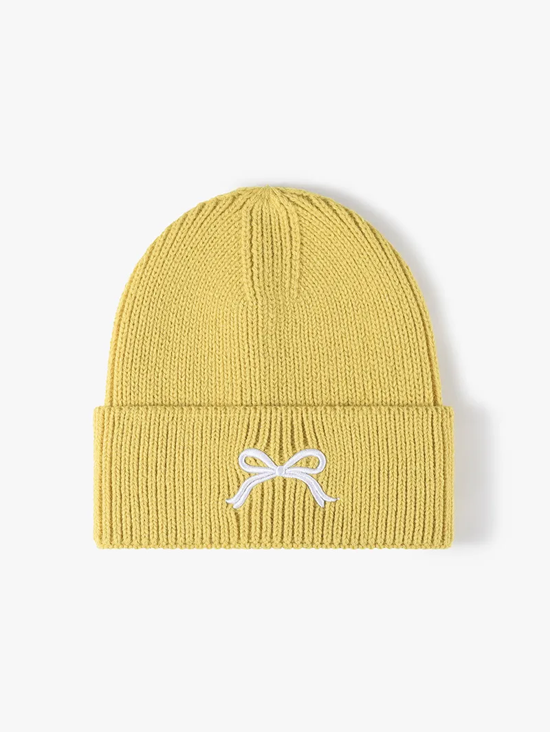 Embroidered Bow Knit Hat, image 10