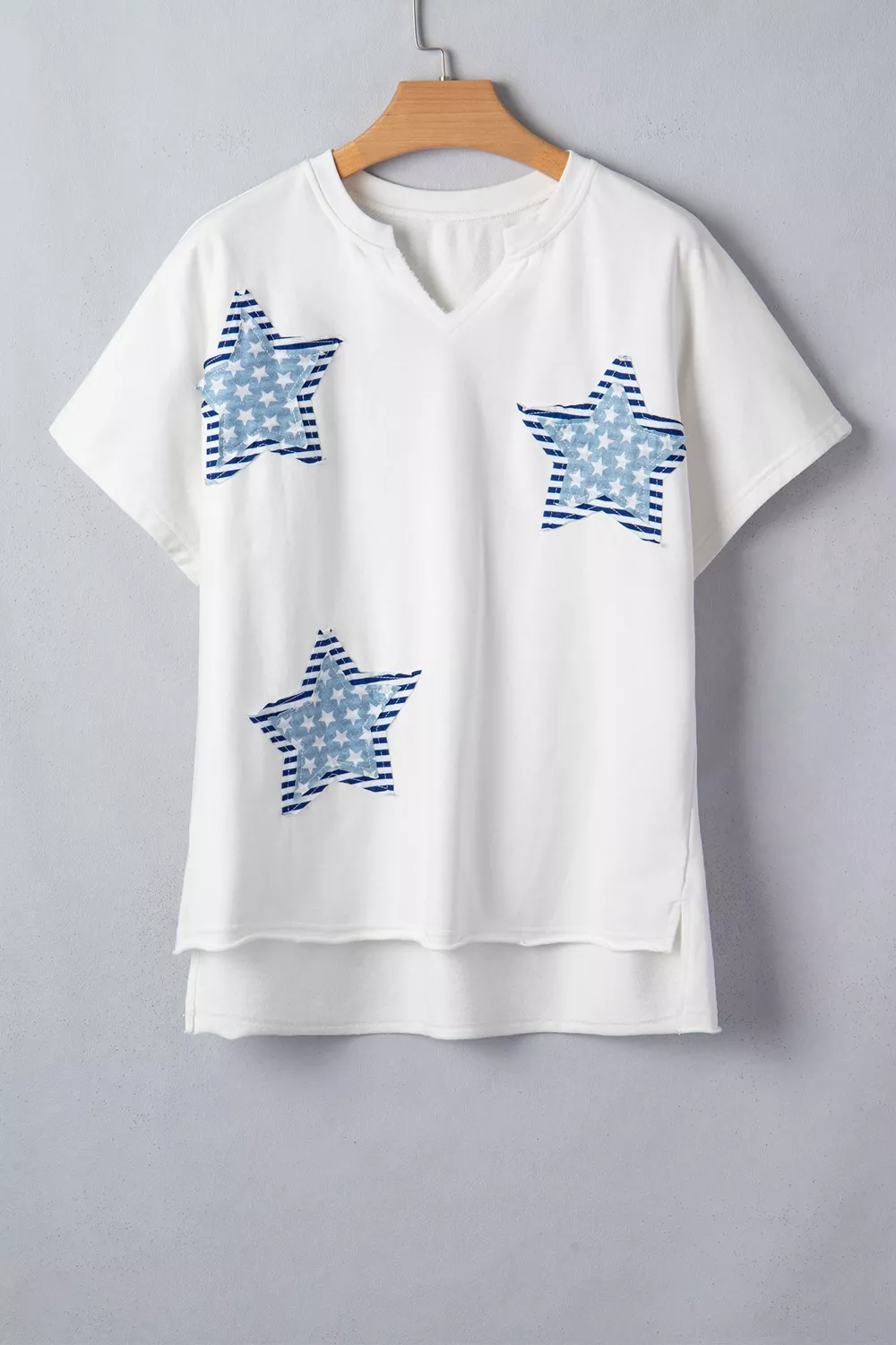 Patriot Star Patched Notched Neck Mineral Washed Tee, image 5