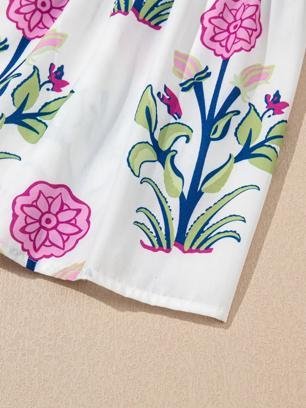 Printed Short Sleeve Midi Dress with Pockets, image 10