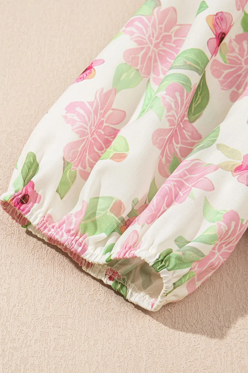 Printed Tie Neck Short Sleeve Blouse, image 6