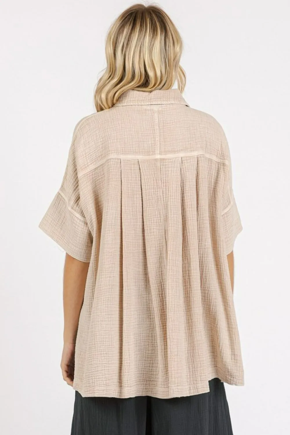 Mineral Wash Gauze Oversized Short Sleeve Shirt, image 5