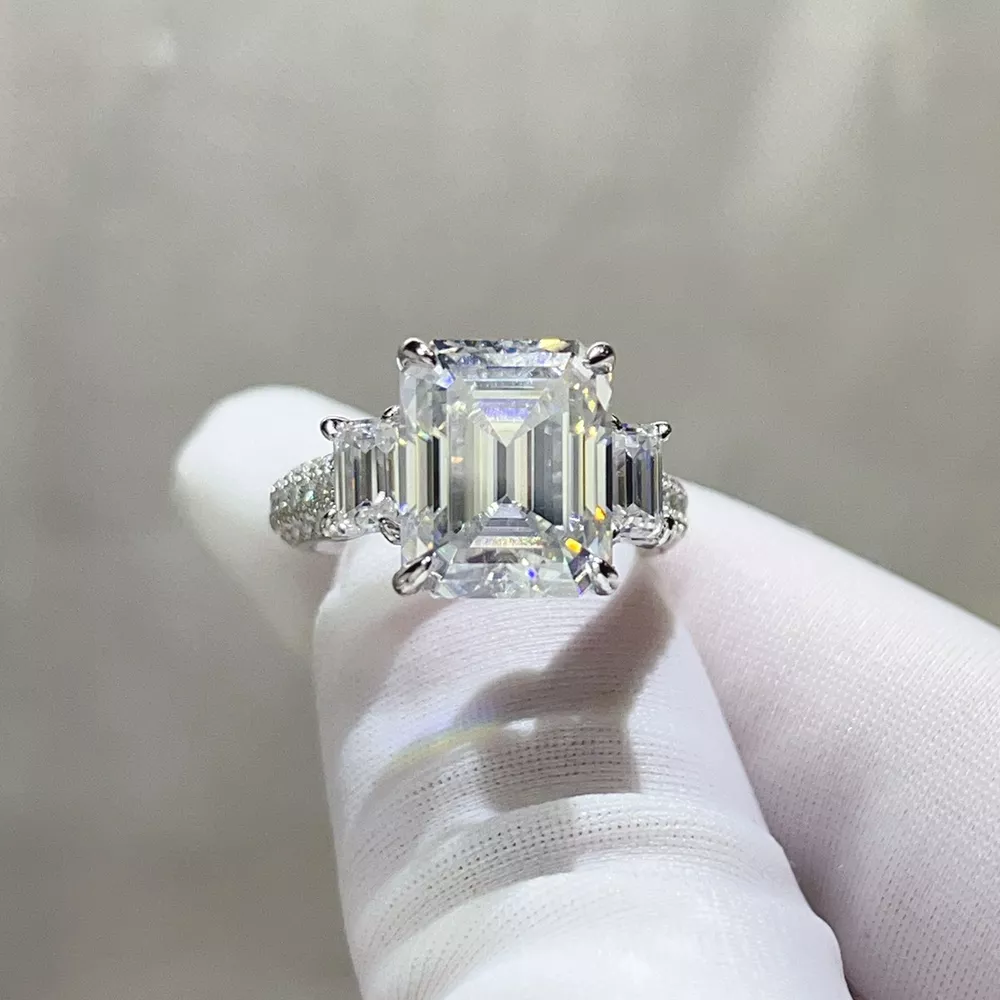 5 Carat 925 Sterling Silver Moissanite Ring, image 4
