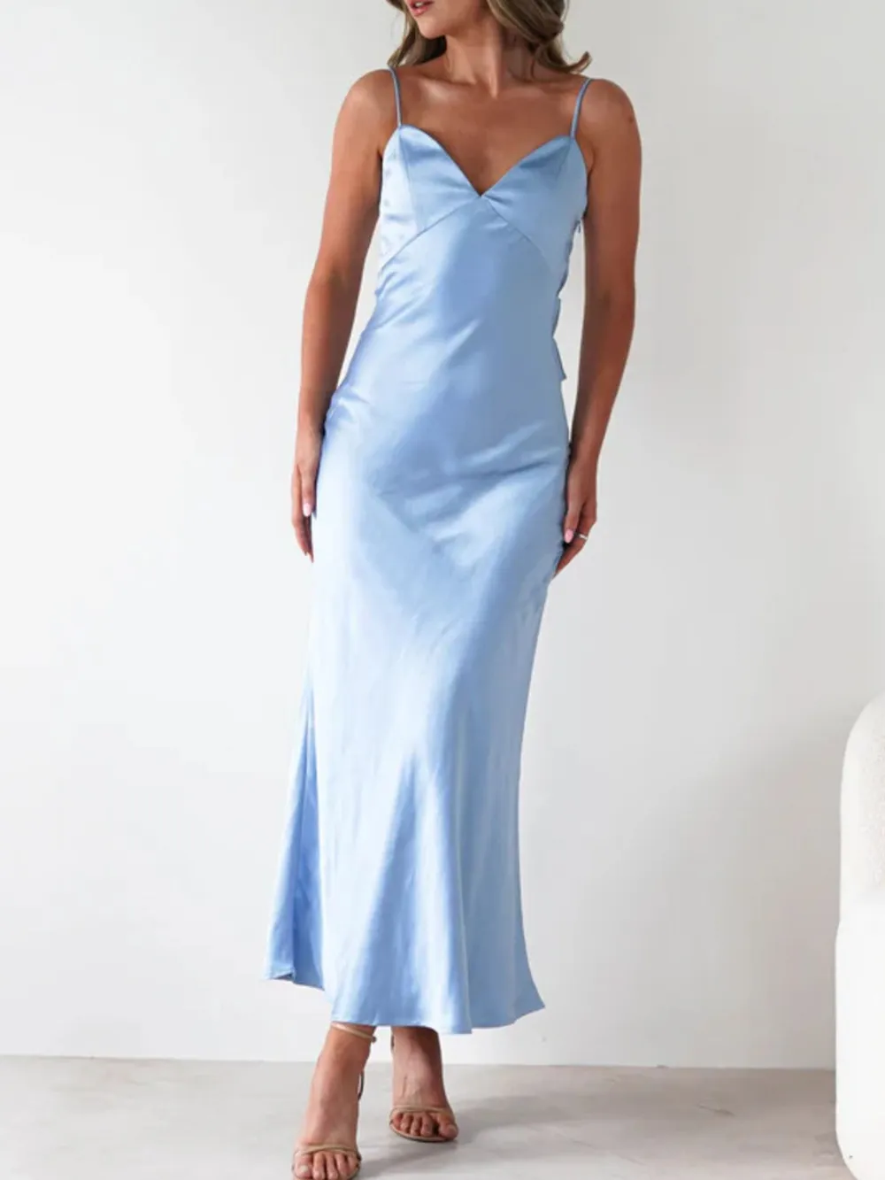 Satin Backless Cami Dress, image 15