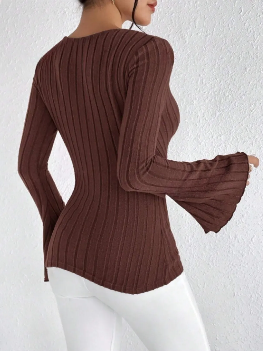 Ribbed Flare Sleeve Top, image 14