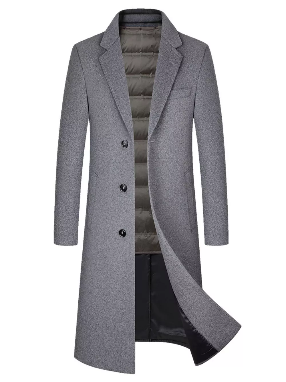 Men's Classic Button Up Overcoat, image 2