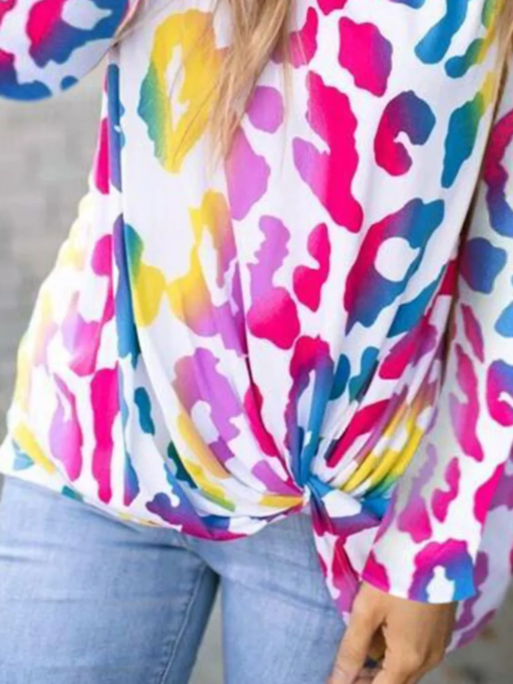 Cutout Round Neck Long Sleeve T-Shirt, image 18