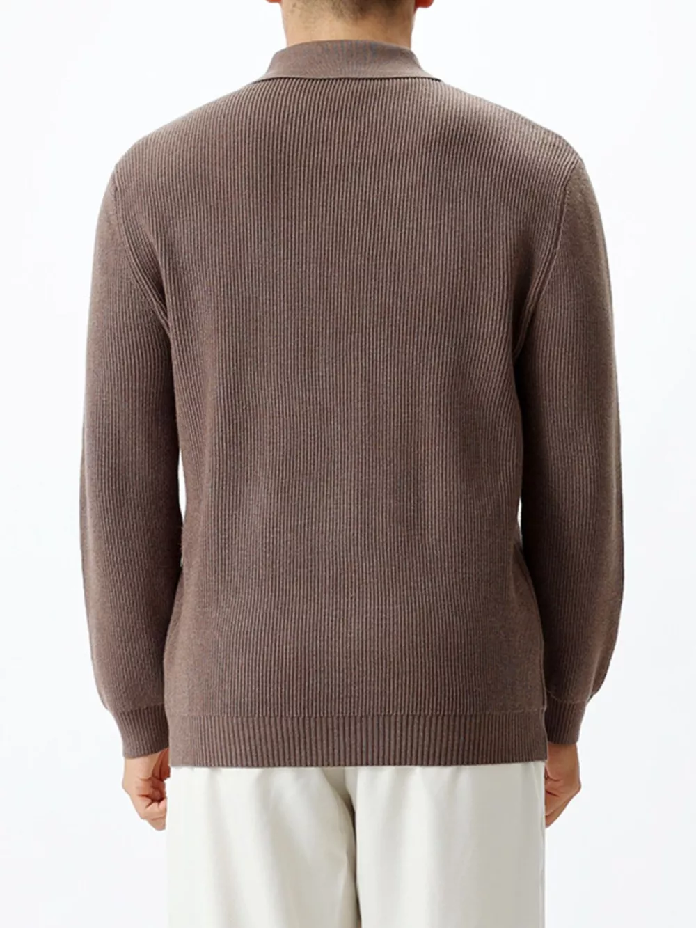Men's Plus Size Ribbed Knit Quarter-Zip Sweater, image 8