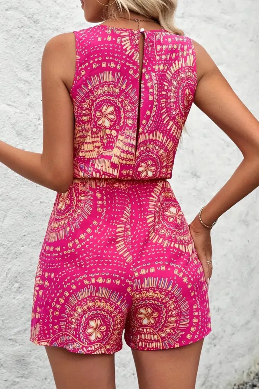 Boho Floral Print Sleeveless Summer Romper, image 13