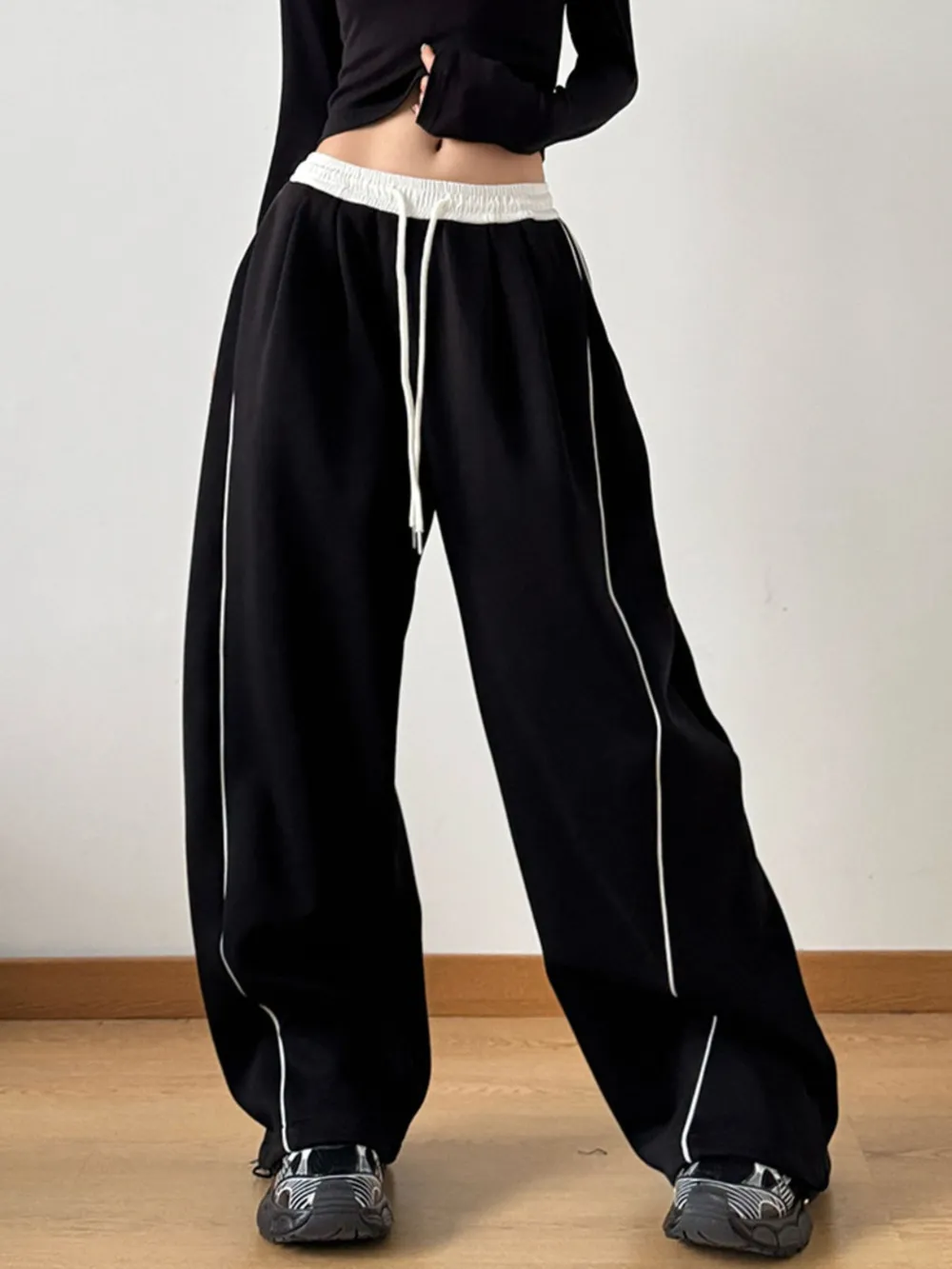Drawstring Wide Leg Pants