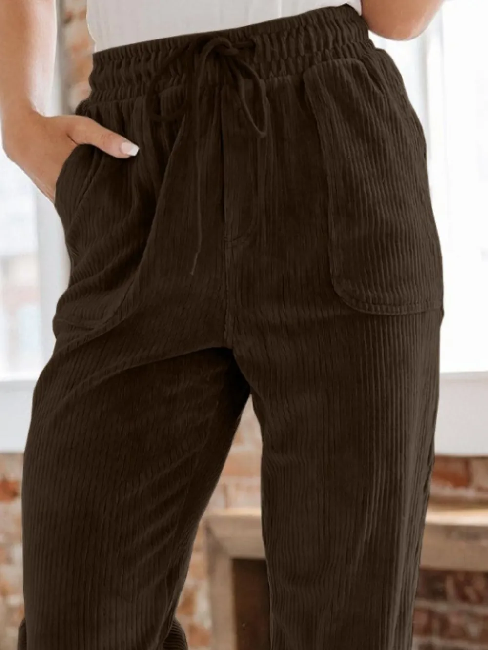 Drawstring Pants with Pockets, image 12