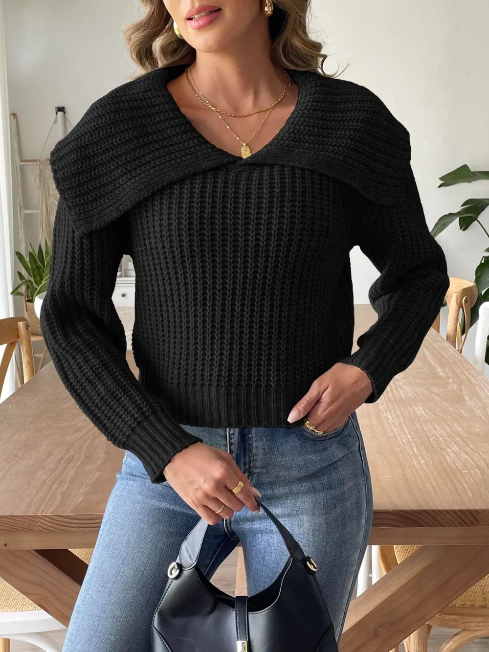 Cable-Knit Long Sleeve Sweater, image 9
