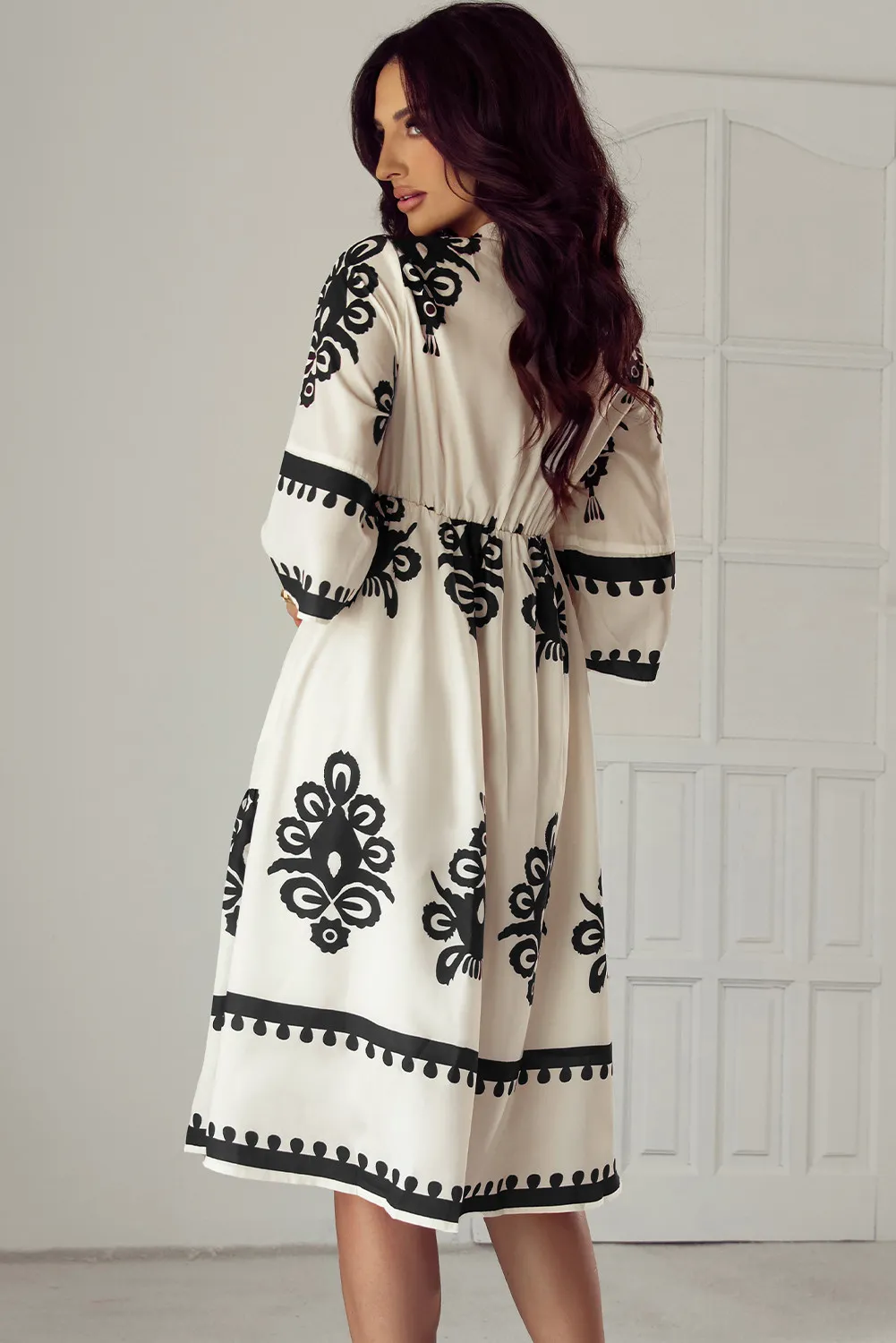 Printed Half Sleeve Knee Length Dress, image 11